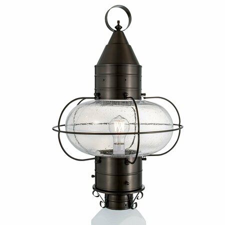 NORWELL Classic Onion Outdoor Post Light - Bronze with Seeded Glass 1510-BR-SE